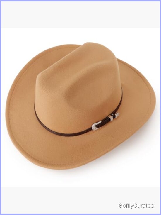 Glitter Cowboy Hat Wide Brim Rhinestone Cowgirl Hat Felt Fedora Western Hat main image 5